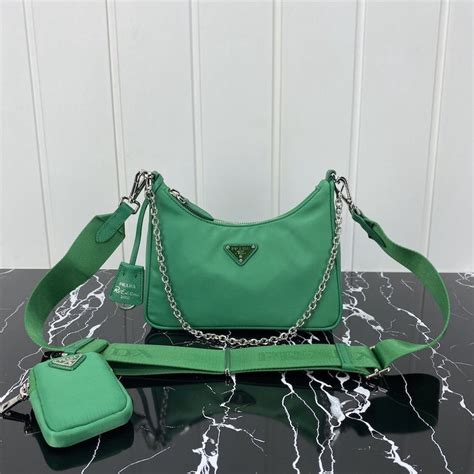 prada nylon shoulder bag green